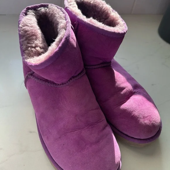 UGG Women's Purple Suede Slippers - Picture 5 of 6